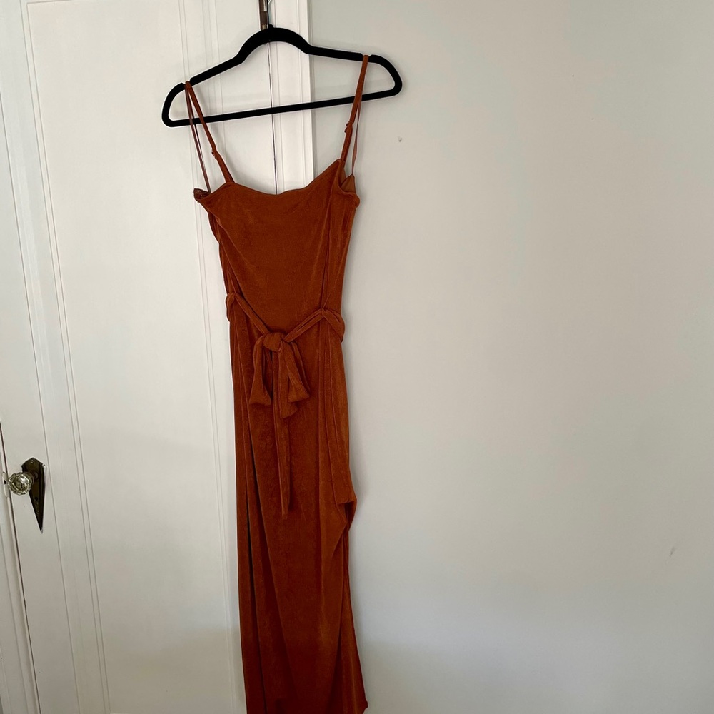 Rust Orange Women's Midi Dress size large